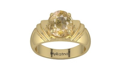 Ashtadhatu Ceylon Yellow Sapphire Ring Fine Quality (R4)