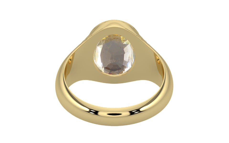 Ashtadhatu Ceylon Yellow Sapphire Ring Fine Quality (R7)