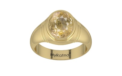 Ashtadhatu Ceylon Yellow Sapphire Ring Fine Quality (R7)