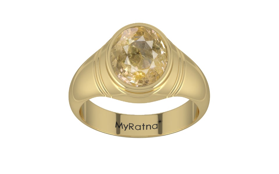 Ashtadhatu Ceylon Yellow Sapphire Ring Fine Quality (R7)