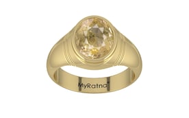 Ashtadhatu Ceylon Yellow Sapphire Ring Fine Quality (R7)
