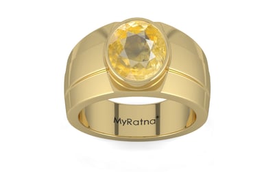 Ashtadhatu Ceylon Yellow Sapphire Ring Prime Quality (R1)