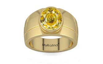 Ashtadhatu Ceylon Yellow Sapphire Ring Rare Quality (R1)