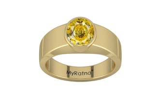 Ashtadhatu Ceylon Yellow Sapphire Ring Rare Quality (R10)