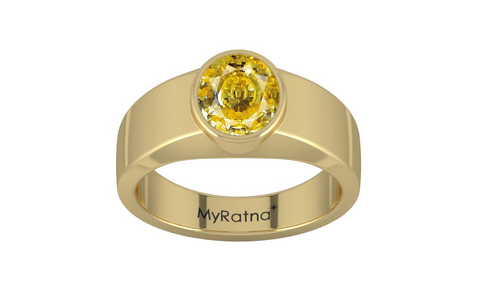 Ashtadhatu Ceylon Yellow Sapphire Ring Rare Quality (R10)