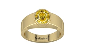 Ashtadhatu Ceylon Yellow Sapphire Ring Rare Quality (R10)