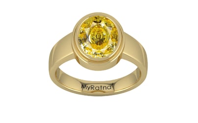 Ashtadhatu Ceylon Yellow Sapphire Ring Rare Quality (R3)