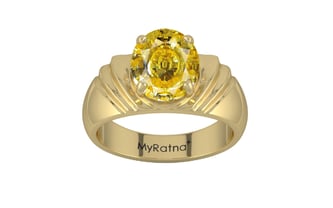 Ashtadhatu Ceylon Yellow Sapphire Ring Rare Quality (R4)
