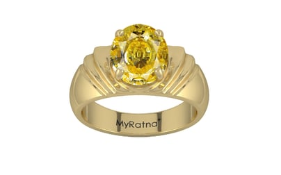 Ashtadhatu Ceylon Yellow Sapphire Ring Rare Quality (R4)