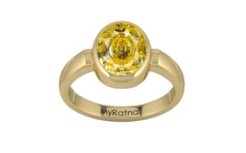 Ashtadhatu Ceylon Yellow Sapphire Ring Rare Quality (R6)