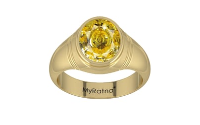 Ashtadhatu Ceylon Yellow Sapphire Ring Rare Quality (R7)
