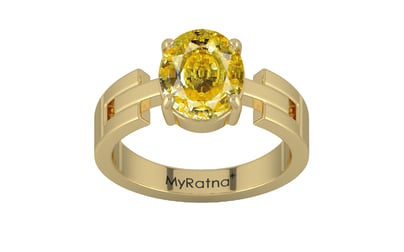Ashtadhatu Ceylon Yellow Sapphire Ring Rare Quality (R8)