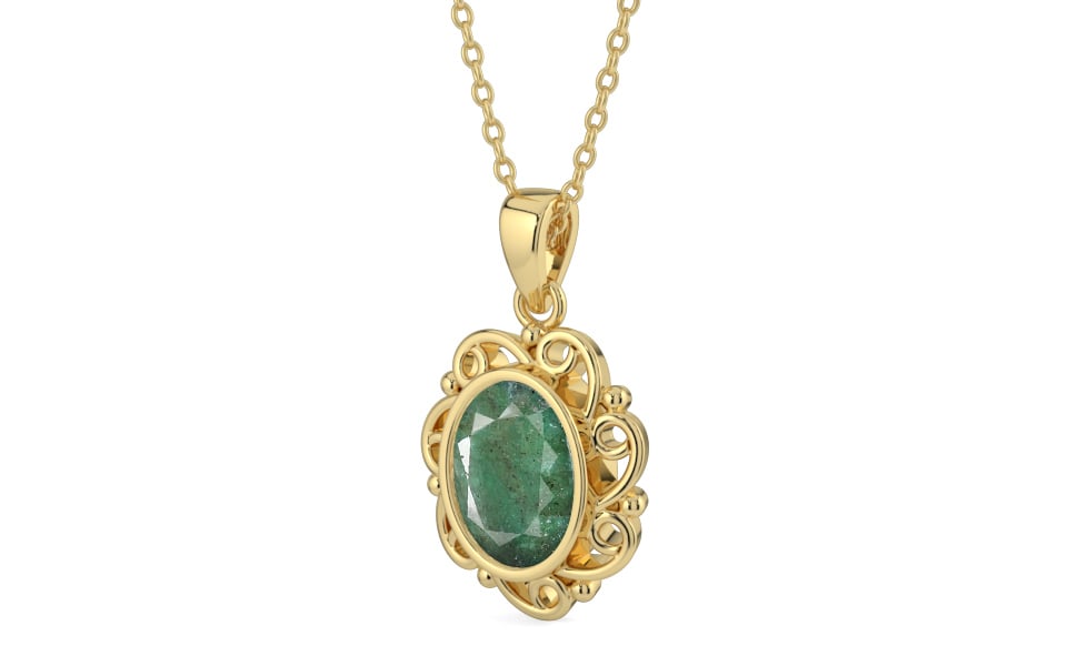 Ashtadhatu Emerald Pendant Fine Quality (P5)