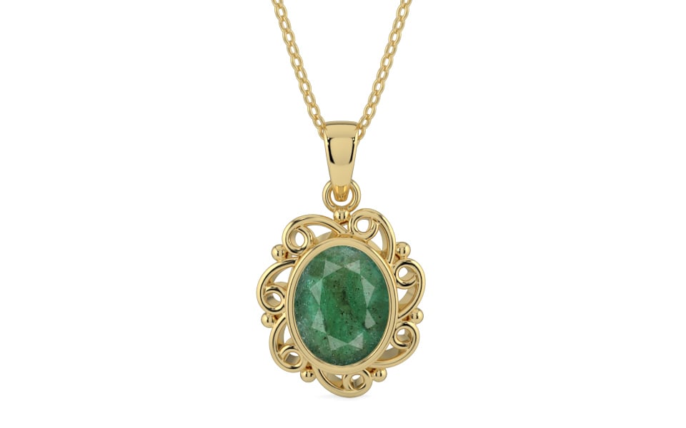Ashtadhatu Emerald Pendant Fine Quality (P5)