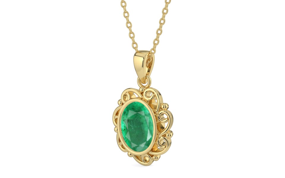 Ashtadhatu Emerald Pendant Limited Quality (P5)