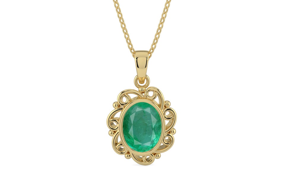 Ashtadhatu Emerald Pendant Limited Quality (P5)
