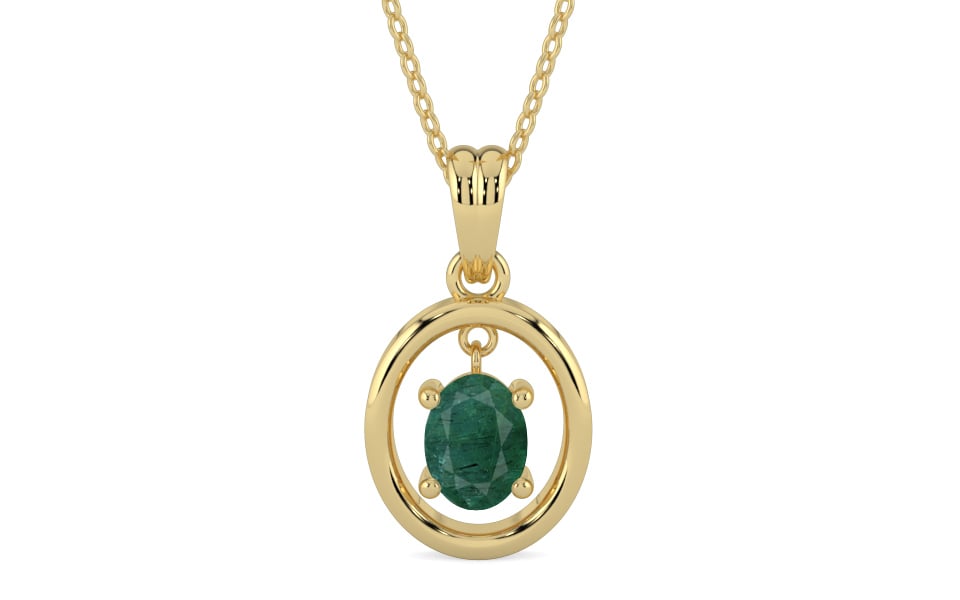 Ashtadhatu Emerald Pendant Prime Quality (P2)