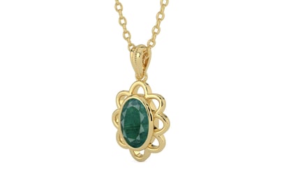 Ashtadhatu Emerald Pendant Prime Quality (P3)