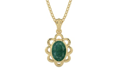 Ashtadhatu Emerald Pendant Prime Quality (P3)