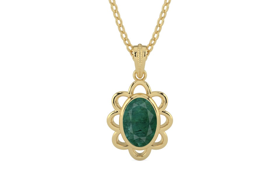Ashtadhatu Emerald Pendant Prime Quality (P3)