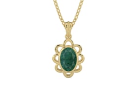 Ashtadhatu Emerald Pendant Prime Quality (P3)