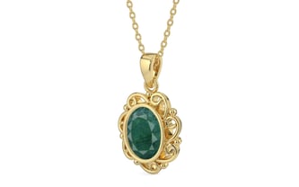 Ashtadhatu Emerald Pendant Prime Quality (P5)