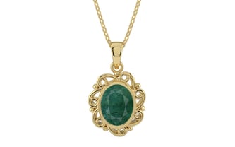 Ashtadhatu Emerald Pendant Prime Quality (P5)