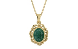 Ashtadhatu Emerald Pendant Prime Quality (P5)