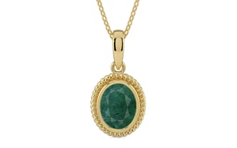 Ashtadhatu Emerald Pendant Prime Quality (P7)
