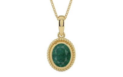 Ashtadhatu Emerald Pendant Prime Quality (P7)