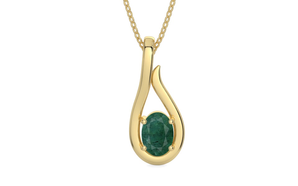 Ashtadhatu Emerald Pendant Prime Quality (P9)