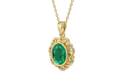 Ashtadhatu Emerald Pendant Rare Quality (P5)