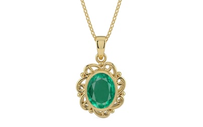 Ashtadhatu Emerald Pendant Rare Quality (P5)