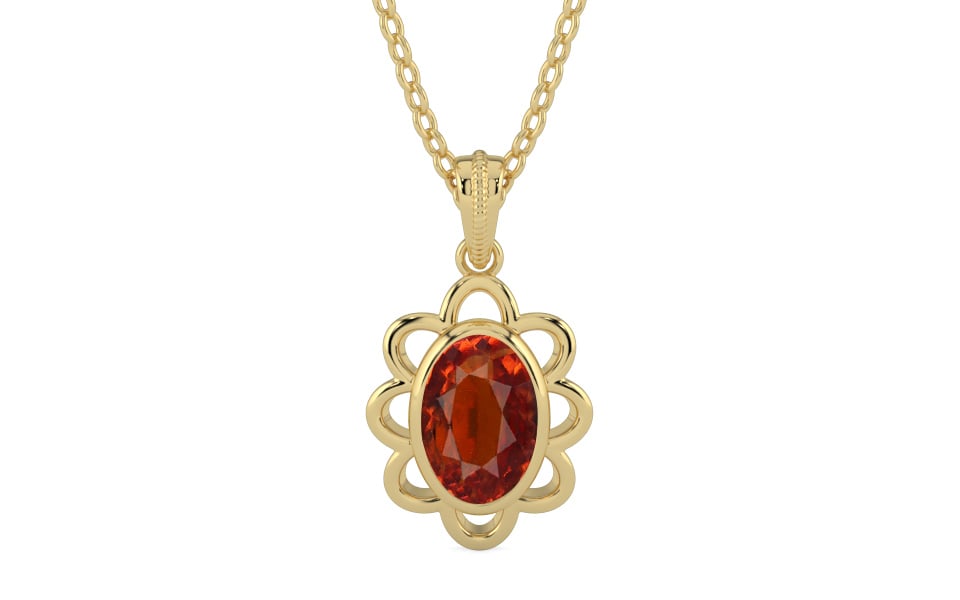 Ashtadhatu Hessonite Garnet Pendant Limited Quality (P3)