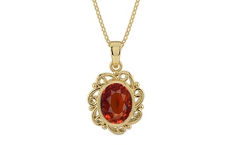 Ashtadhatu Hessonite Garnet Pendant Limited Quality (P5)