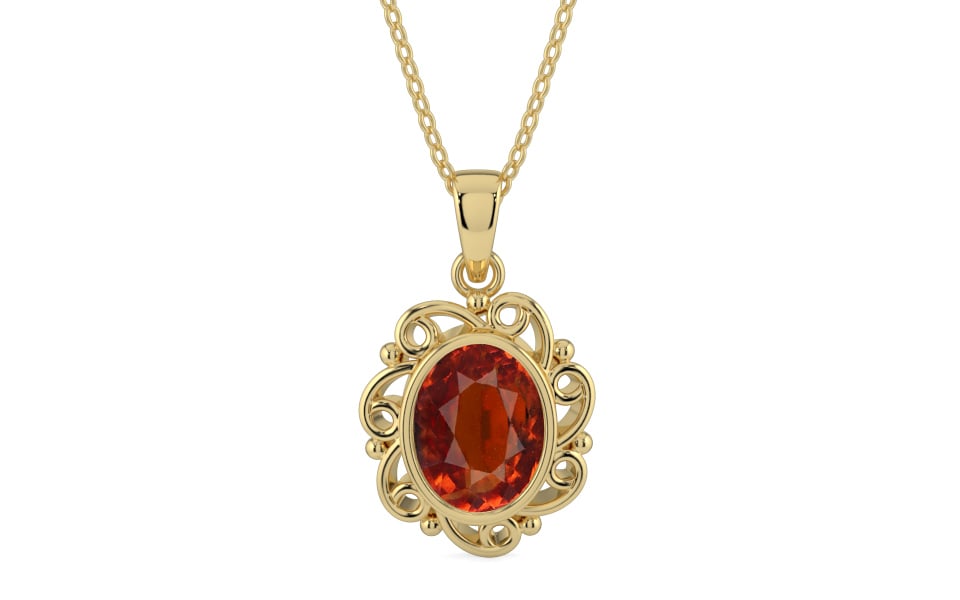 Ashtadhatu Hessonite Garnet Pendant Limited Quality (P5)