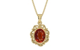 Ashtadhatu Hessonite Garnet Pendant Limited Quality (P5)