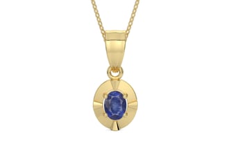Ashtadhatu Thailand Blue Sapphire Pendant Fine Quality (P11)
