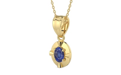 Ashtadhatu Thailand Blue Sapphire Pendant Fine Quality (P11)
