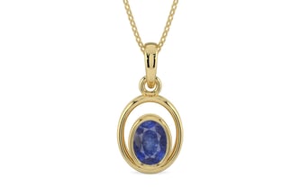 Ashtadhatu Thailand Blue Sapphire Pendant Fine Quality (P12)