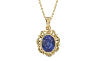 Ashtadhatu Thailand Blue Sapphire Pendant Fine Quality (P5)
