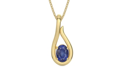 Ashtadhatu Thailand Blue Sapphire Pendant Fine Quality (P9)