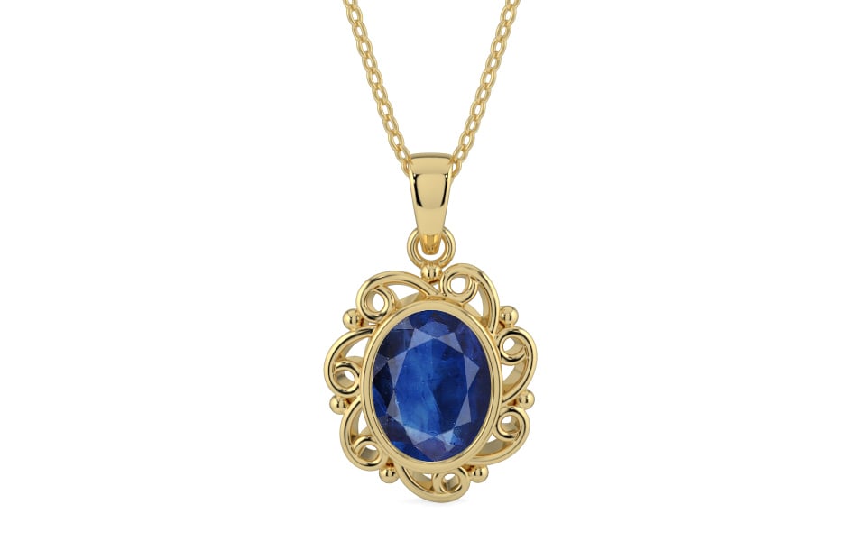 Ashtadhatu Thailand Blue Sapphire Pendant Limited Quality (P5)
