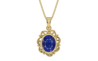 Ashtadhatu Thailand Blue Sapphire Pendant Prime Quality (P5)
