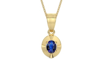 Ashtadhatu Thailand Blue Sapphire Pendant Rare Quality (P11)