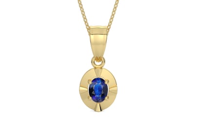 Ashtadhatu Thailand Blue Sapphire Pendant Rare Quality (P11)