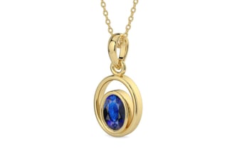 Ashtadhatu Thailand Blue Sapphire Pendant Rare Quality (P12)