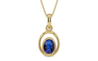 Ashtadhatu Thailand Blue Sapphire Pendant Rare Quality (P12)
