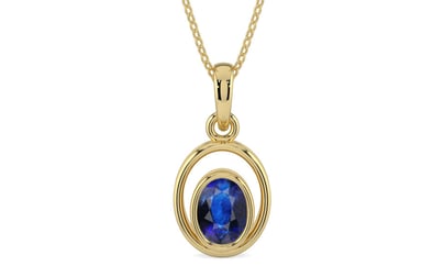 Ashtadhatu Thailand Blue Sapphire Pendant Rare Quality (P12)