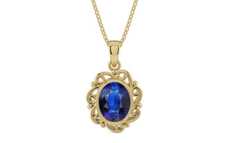 Ashtadhatu Thailand Blue Sapphire Pendant Rare Quality (P5)